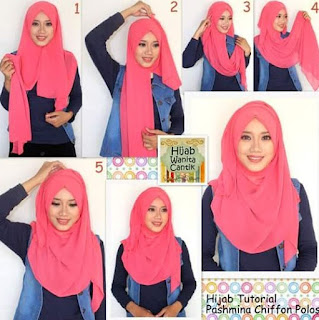 Cara memakai jilbab segi empat cantik dan simple