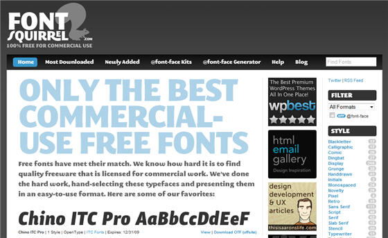 Free font