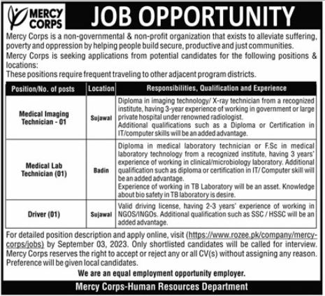 Mercy Corps Jobs 2023 Advertisement