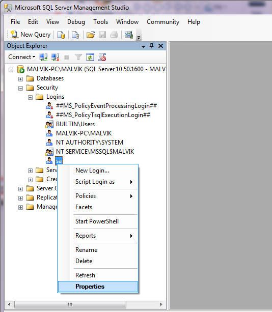 sql server management studio