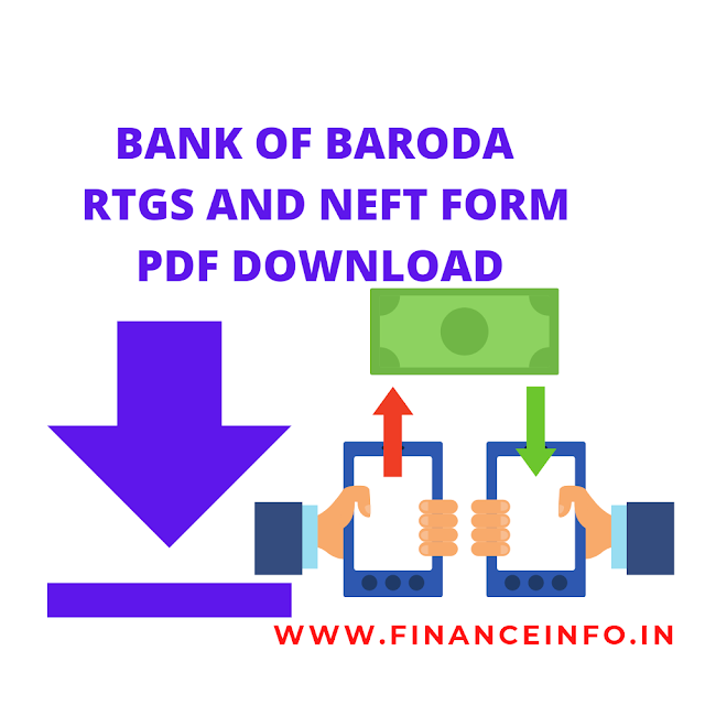 Bank Of Baroda RTGS/NEFT Form PDF Download