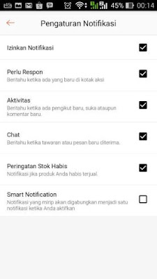 Pengaturan Notifikasi Penjual