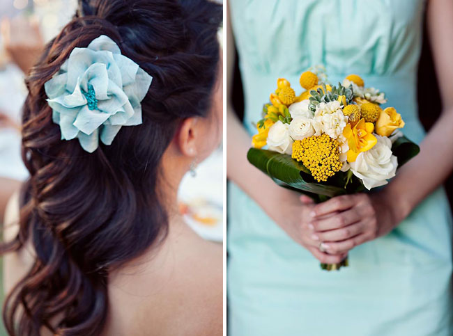 Party Inspiration Aqua Blue Yellow Wedding