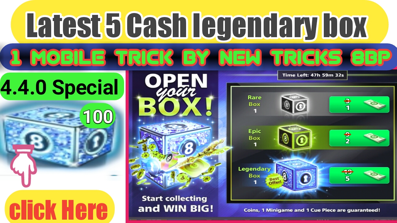 8 Ball Pool (4.4.0) Latest 5 Cash Legendary Box Data + Level ... - 