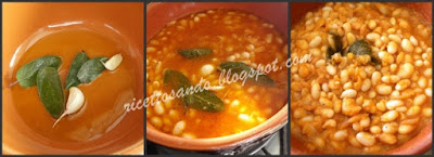 Fagioli all'uccellettoricetta tradizionale di legumi cotti in coccio