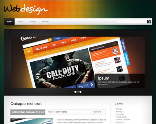 Webdesign blogger template