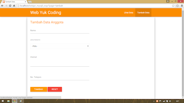 Membuat CRUD dengan PHP Mysqli Versi OOP Style 