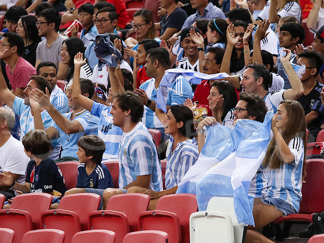 Argentine fans made their presence felt in the 6-0 win over Singapore