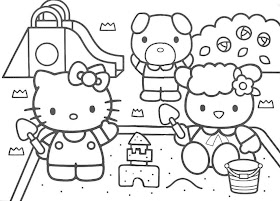 Hello Kitty park Coloring Pages