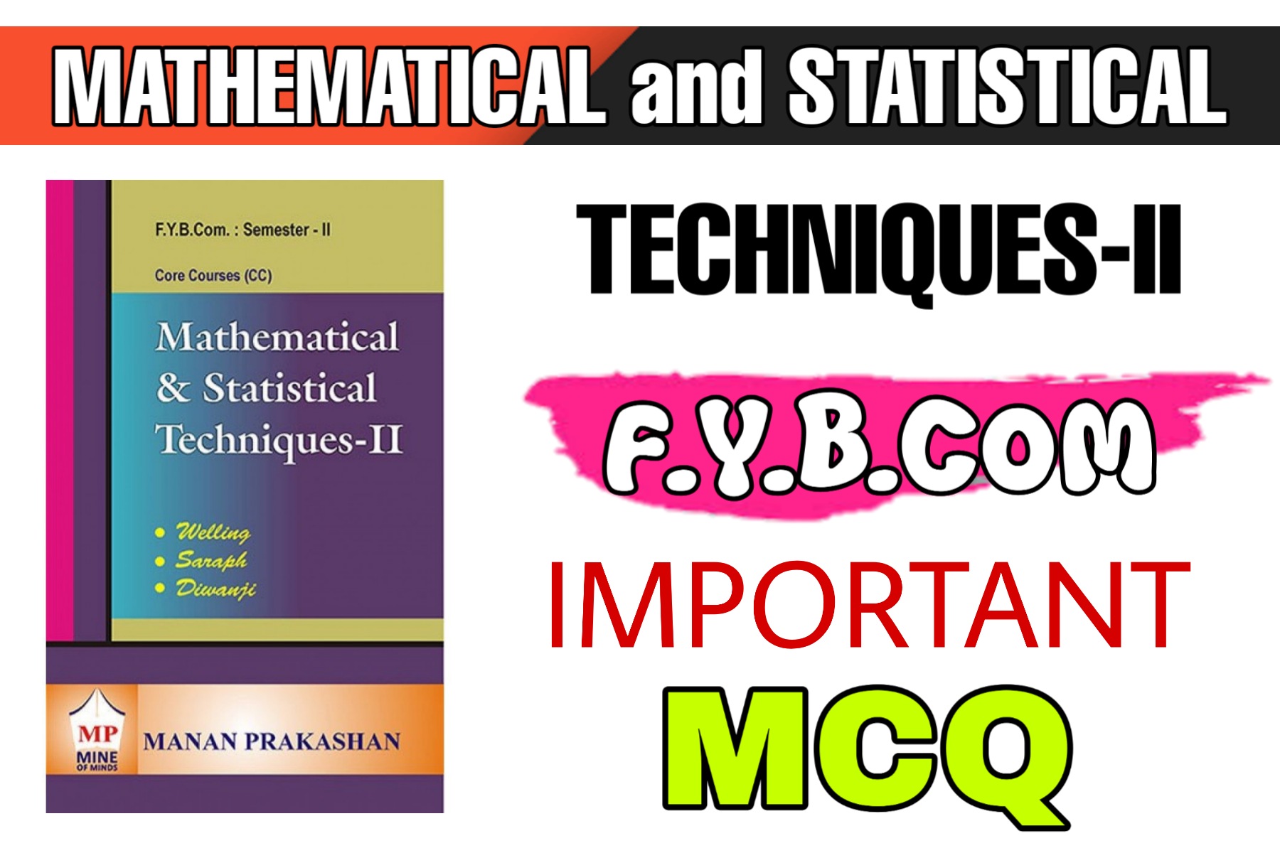 Mathematical and Statistical Techniques F.Y.B.com MCQ pdf