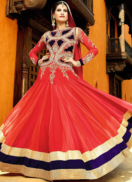 New Designer Floor Length Neck Embroidered Wedding Anarkali Suit