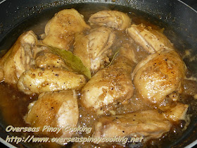 Now add in the vinegar, bring to a boil and reduce the heat to moderate to low