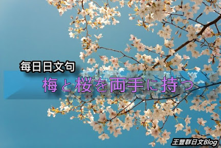 梅と桜を両手に持つ