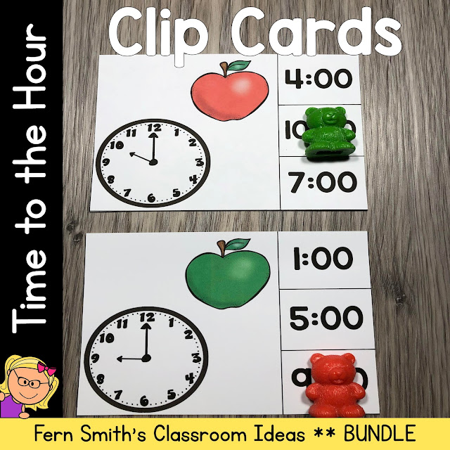 Click Here to Download This Time to the Hour Clip Cards Back to School September Bundle to Use in Your Classroom Today!