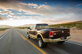 Rear 3/4 view of 2013 Ram 3500 Laramie Crew Cab