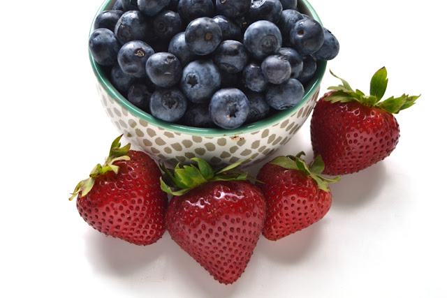 Fresh blueberries and strawberries