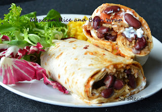 Mexican Rice and Bean Wrap, kidney beans