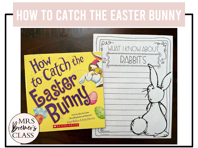 How to Catch the Easter Bunny book activities unit with literacy printables, reading companion activities, lesson ideas, and a craft for Kindergarten and First Grade