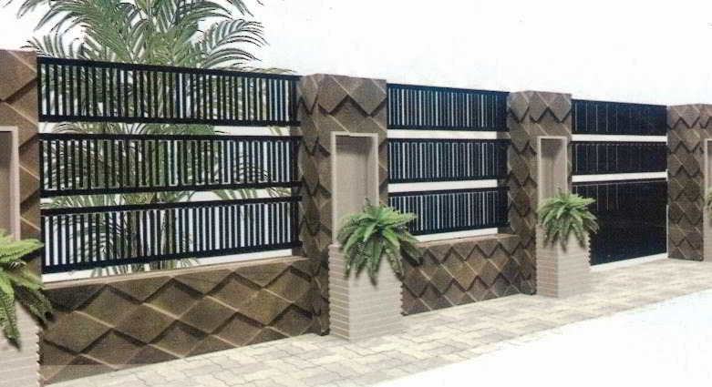  f 60 model desain pagar rumah minimalis batu alam besi 