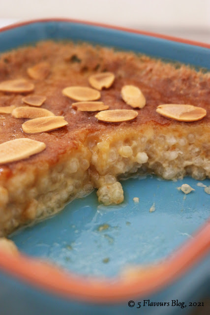 Baking Dish with Mocha Sago Pudding Detail