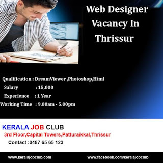 WEB DESIGNER VACANCY IN THRISSUR