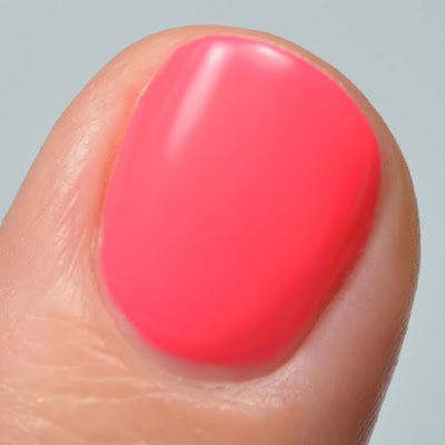 matte neon salmon nail polish swatch