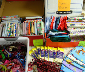 Crafting supplies for Operation Christmas Child shoeboxes