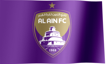 The waving flag of Al Ain FC with the logo (Animated GIF) (علم نادي العين)