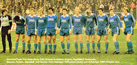 D. S. C. ARMINIA BIELEFELD - Bielefeld, Alemania - Temporada 1979-80 - Styein, Pohl, Schock, Krobbach, Angele, Pagelsdorf, Sackewitz, Büscher, Peitsch, Eilenfeldt y Köstner - En esta temporada, el Arminia Bielefeld se proclamó Campeón de la Bundesliga 2, ascendiendo a 1ª