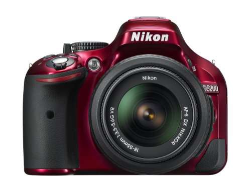 Nikon D5200 24.1 MP CMOS Digital SLR with 18-55mm f/3.5-5.6 AF-S DX VR NIKKOR Zoom Lens (Red)