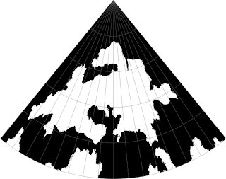 Feorad Isle, Calidar's northernmost land, Lambert Conformal Conic Projection