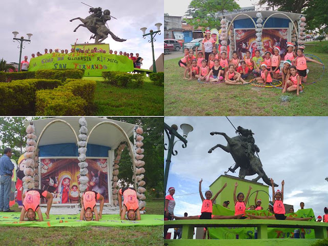 VIDEO: Club de Gimnasia Ritmica San Fernando recibió la navidad  con exhibición  en Boulevard de capital apureña. FOTOS.