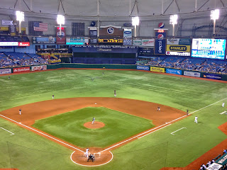 Nose bleed seats behind home plate at the Rays game at Tropicana Field