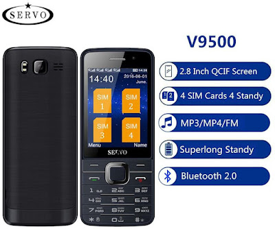 Original Phone SERVO V9500 2.8 inch 4 SIM Cards Quad Standby GPRS Bluetooth MP3 FM Vibration Russian Keyboard 2G Mobile Phones