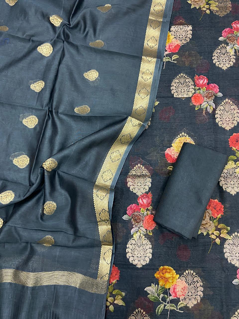 Pure Chanderi Dress Materials Looking Good