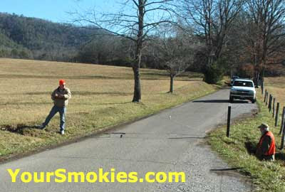 surveyors already measuring the Cades Cove 11 mile loop