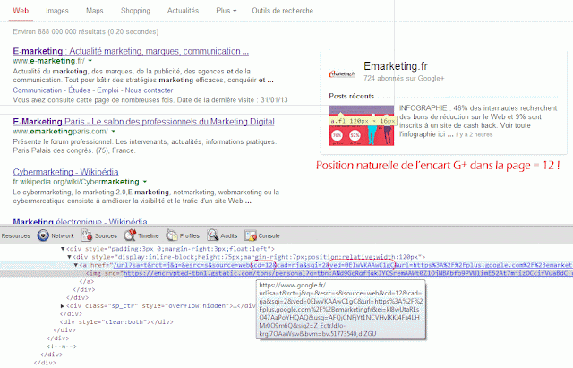 Le Post G+ de la page Pro est traité en tant que résultat naturel dans la recherche universelle