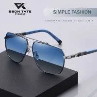 SSON TVTE - Kacamata Hitam Aviator Metal Polarized Sunglasses