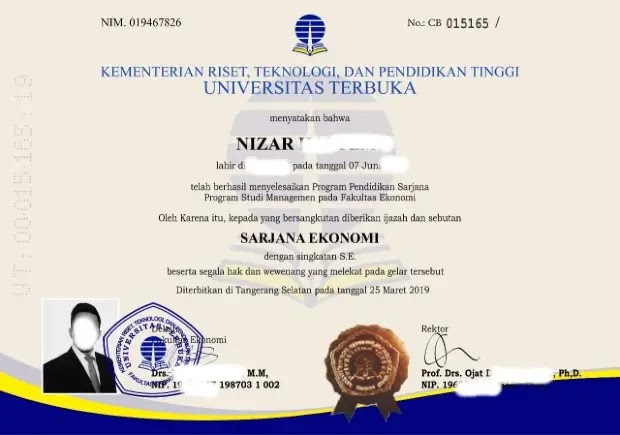 Ijazah S1 Ekonomi Manajemen