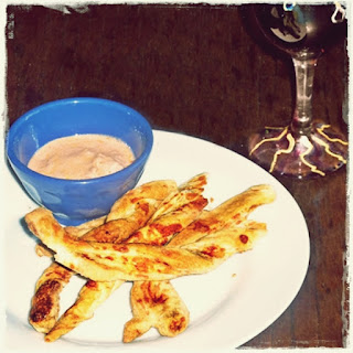 cheese straws with leftover soup dip!