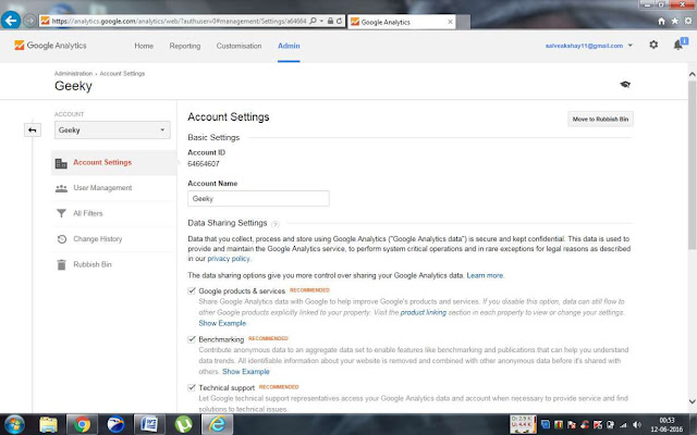 Google Analytics Code to your website