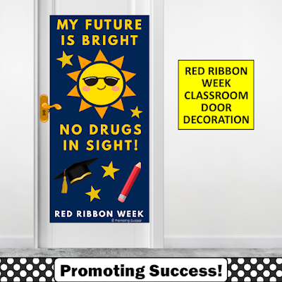 Red Ribbon Week 2025 Door Decorations Coloring Pages Bulletin Board Ideas Poster