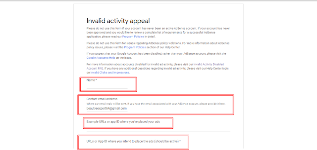 Invalid Activity Appea  Link to Adsense disabled Appeal form!!