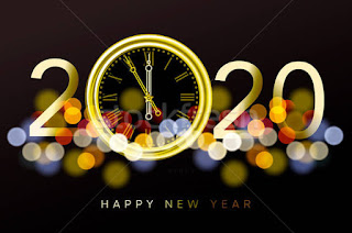 Happy new year 2020 clock wallpaper 