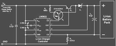 Rangkaian Elektronika Pengisi Baterai Li-On dari Port USB