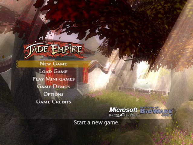 Jade Empire title menu screen xbox