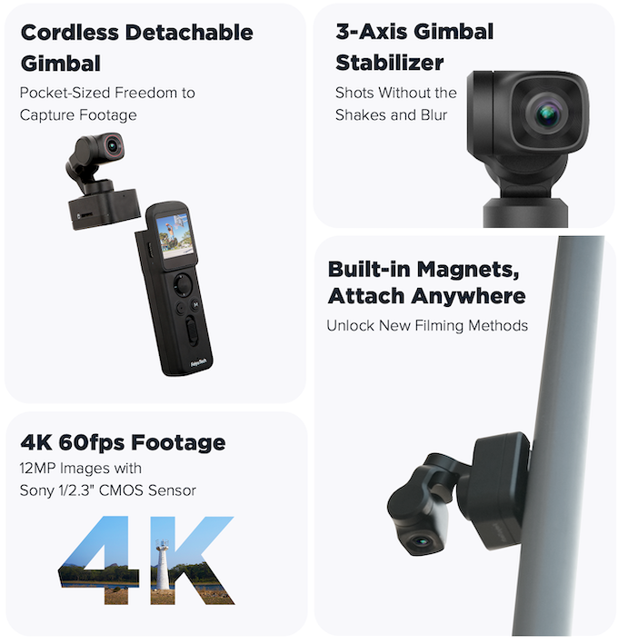 Feiyu Pocket 3 Detachable 3-Axis Gimbal Camera