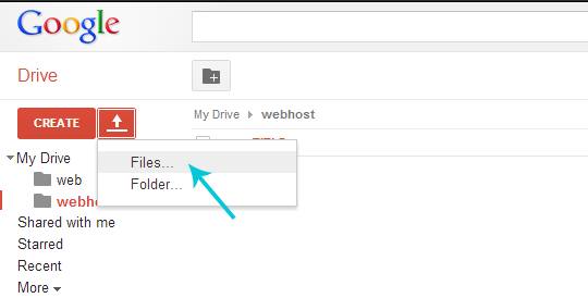 hosting di google drive