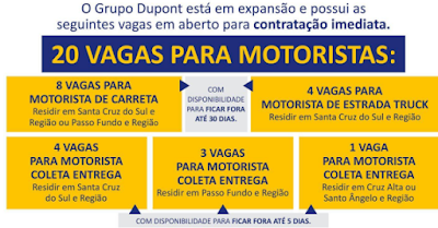 Empresa abre 20 vagas para motoristas no RS