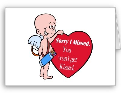 Funny Valentines  Cards on Cupid Missed Funny Valentines Day Greeting Card Jpg